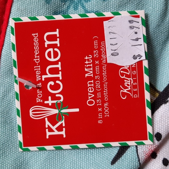 Oven Mitt Snowman Winter Holiday Design Baker Baking Cook Chef Gift Present NWT - Picture 6 of 6